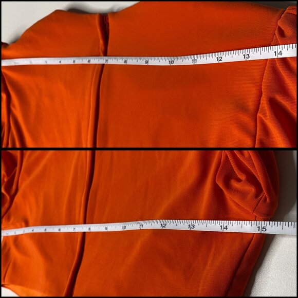 Mac Duggal Orange Long Sleeve Cutout Ruffle Cuffs Fitted Floor Length Dress Sz 0 - Picture 7 of 10